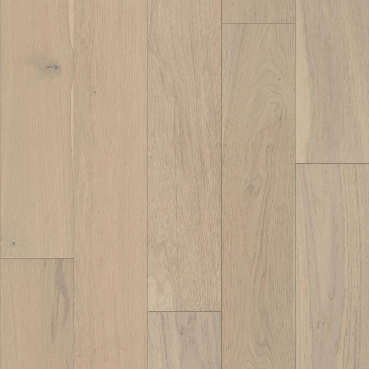 A single Regal white oak plank from Anderson Tuftex shows soft grain and a matte sheen up close.