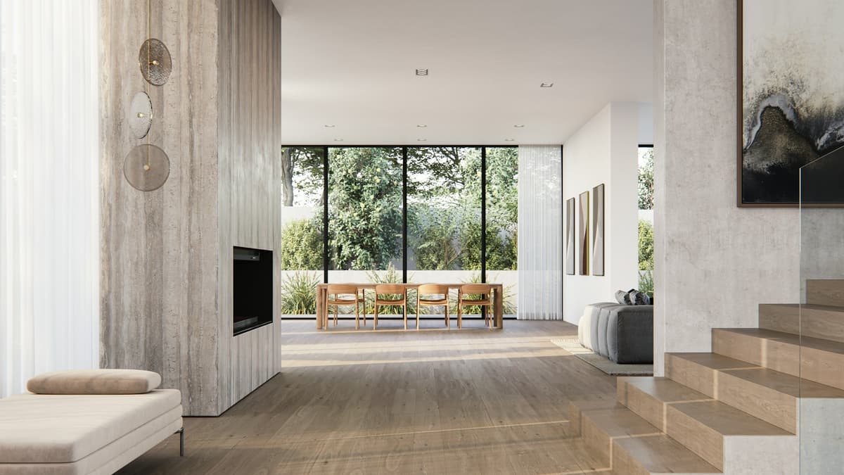 Shaw luxury vinyl plank flooring in a modern home with wide plank wood look